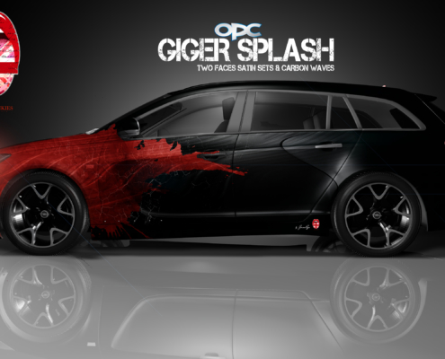 London Junkies OPC Autofolierung Design Giger Splash