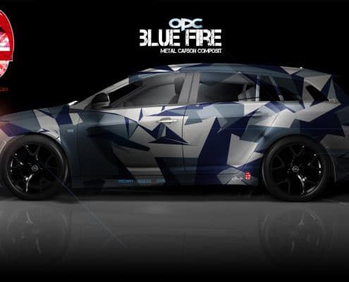 London Junkies OPC Autofolierung Design Blue Fire
